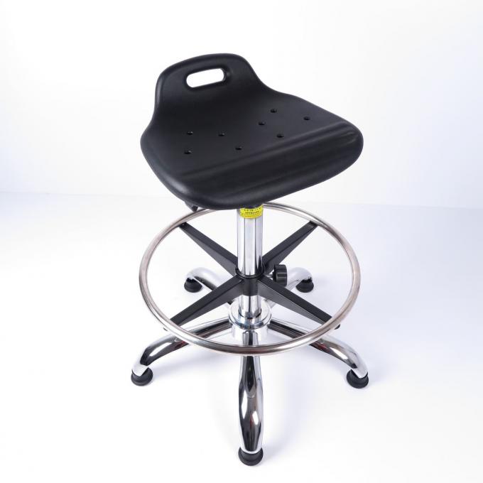 Cadeiras ajustáveis da sala de limpeza do ESD do giro da altura hidráulica com poliuretano antiestático Seat
