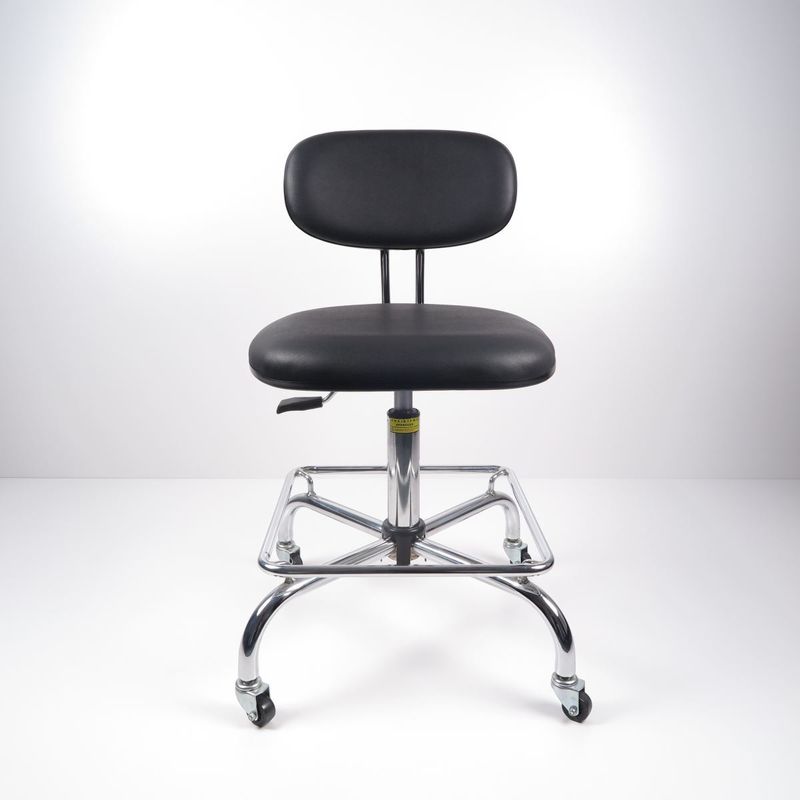 Cadeira condutora do escritório ergonômico de couro preto do trabalho das cadeiras do plutônio ESD com resto do pé fornecedor