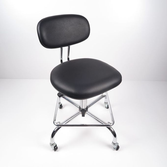 Cadeira condutora do escritório ergonômico de couro preto do trabalho das cadeiras do plutônio ESD com resto do pé