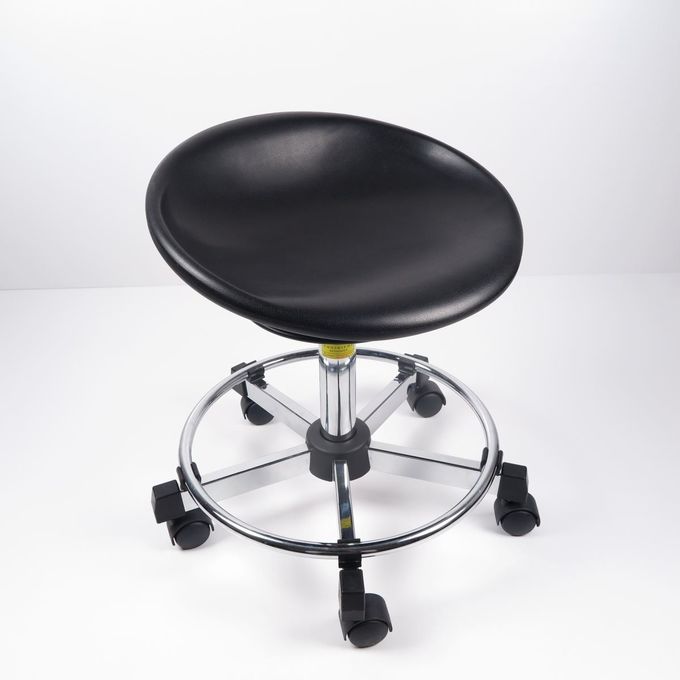 Tamboretes ergonômicos do laboratório do poliuretano preto, cadeira Rotatable durável do escritório